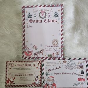 Santa Claus Stationery Set - Red and White